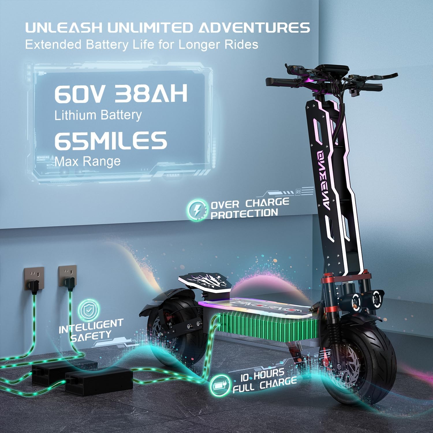 Trottinette électrique pour ad - 60V 5600W Dual Motor Electric Scooter avis et prix